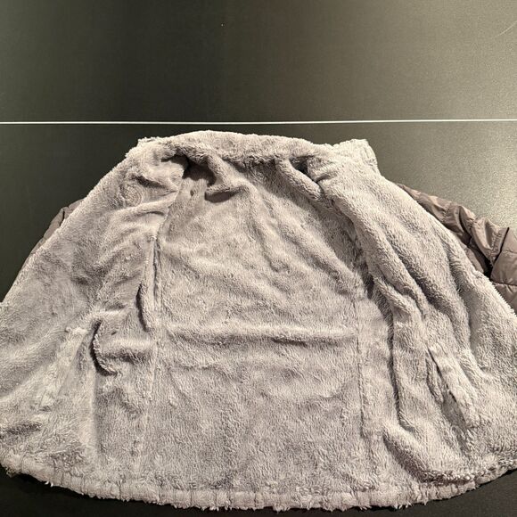 The North Face Jacket Girls XL 18 Grey Reversible Fleece Quilted Insulated Zip - Picture 4 of 9